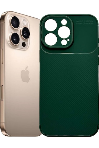 Apple Uyumlu iPhone 16 Pro Kılıf Focus Carbon Silikon Kapak