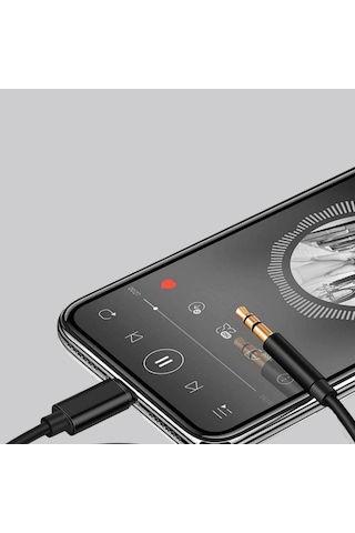 Apple iPhone Uyumlu Lightning 3.5mm Aux Adaptör Kablo Stereo Ses Aktarım 48171062