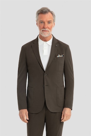 Sabri Özel Koyu Haki Slim Fit 6 Drop Mono Yaka Modal Kumaş Lastikli Bel Astarsız Takım Elbise