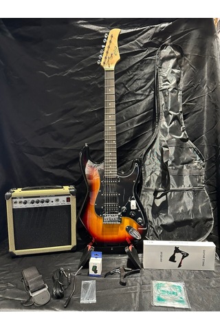 Günışığı Elektro Gitar Full Set 15w Bluetooth Amfi Suhr Burst