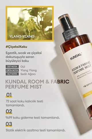 Oda Ve Kumaş Kokusu Kundal Room & Fabric Perfume Mist Ylang Ylang 300 Ml Ylang Ylang