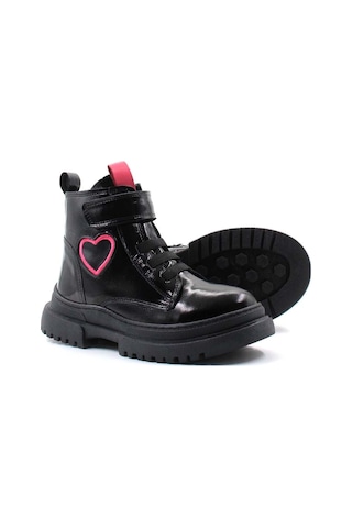 Fast Step Hakiki Deri Unisex Çocuk Klasik Bot 157sxa2994 Siyah Rugan