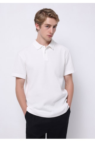 Colin's Colins Comfort Fit Polo Yaka Düz Erkek Beyaz Kısa Kol Tişört Cl1077419 Q1.v1 Ofw Beyaz
