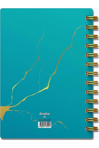 Denden Mermer Turkuaz 17x24 Çizgili Defter Turkuaz