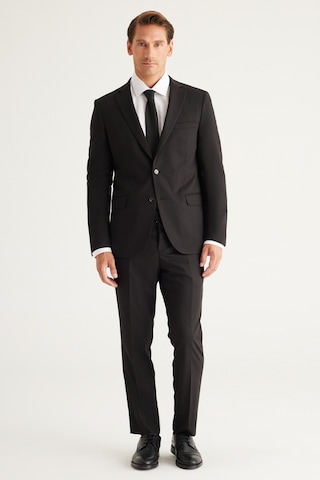 AC&Co / Altınyıldız Classics Erkek Siyah Slim Fit Dar Kesim Mono Yaka Takım Elbise 4A3023100061SYH566N Siyah