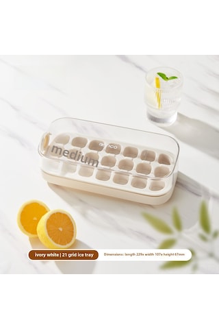 Mufunye Gıda Grubu Silikon Buzluk, Basılı Çıkarma Mekanizması, Kapaklı Ev Kullanıma Uygun 21 Hücreli Buz Doluğu Beyaz Diğer