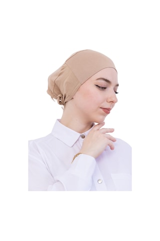 Modish Group Pratik Bone Pamuklu Tesettür İç Bone, Başörtüsü İçin Hazır Viskon Şapka, Namaz Günlük Kullanım İçin Koyu Vizon