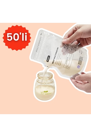 Bebebao Anne Sütü Saklama Poşeti 200 Ml 50'li