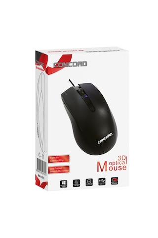 Concord C-17 Kablolu Optik Mouse - Siyah