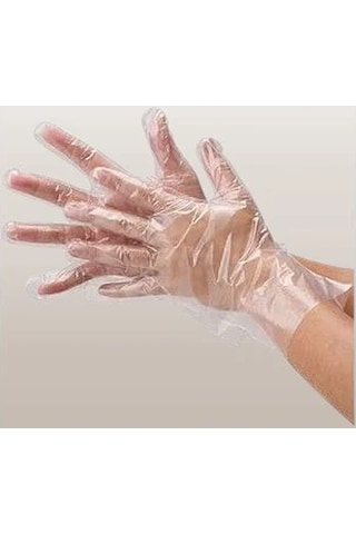 Pe Eldiven - Şeffaf Eldiven - Tek Kullanımlık Eldiven - Plastik Eldiven - 500 Adet 5 Paket