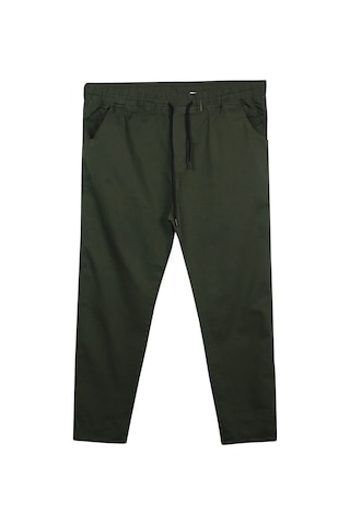 Erkek 118 -156 Kilo Arası İçin Uygun Lastikli Paça Bağcıklı Battal Boy Gabardin Pantolon Haki Haki