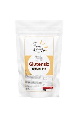 Glutensiz Stevialı Brownie Mix Şekersiz Toz 350 G Glutensiz Stevialı Brownie Mix Şekersiz Toz 350 G