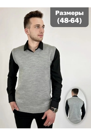 Stil' Goroda Büyük Beden Örgü Yelek 94290778 Gri