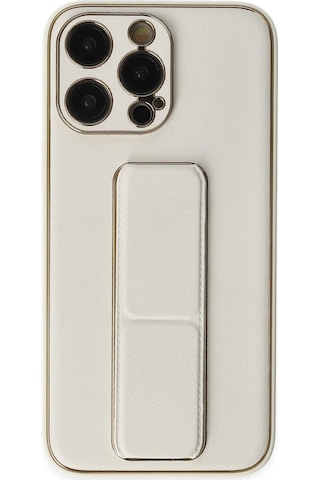 Newface Apple iPhone Uyumlu 13 Pro Kılıf Coco Deri Standlı Kapak Semeglbl - 64 - Beyaz