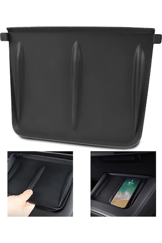 Tesla Model Y/3 Merkezi Konsol Kablosuz Şarj Cihazı Silikon Mat Kaymaz Ped Araba İç Aksesuar