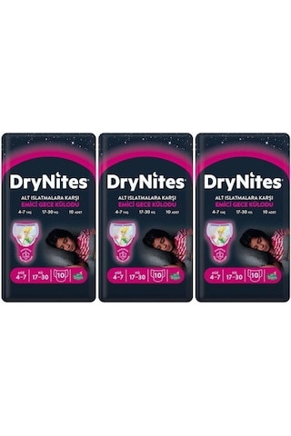 Huggies Drynites Kız Gece Emici Külodu 4 7 Yaş 30 Adet 3'lü
