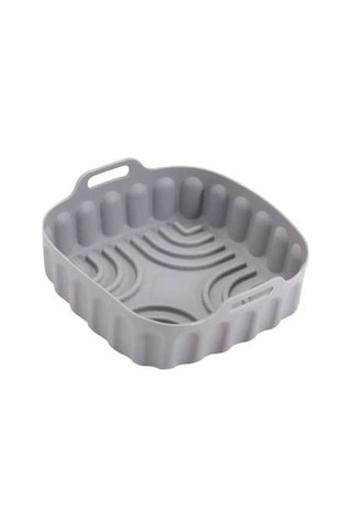 Besthome1 21x21x6.5 Cm Gri Isı Dayanıklı Silikon Kare Fırın Kalıbı - Kek, Ekmek, Pasta, Tavuk İçin Yüksek Kalite Gri