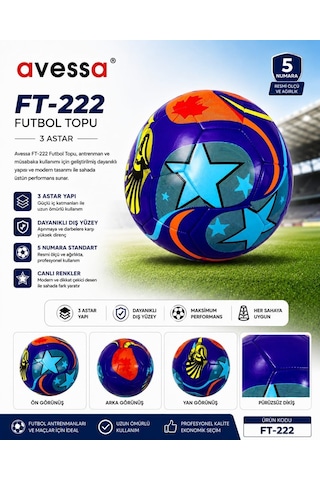 Astrid T Özel Üretim Ft-222 Futbol Topu 3 Astar Stok Krampon Eşi Halı Saha Açık Hava Çok Renkli