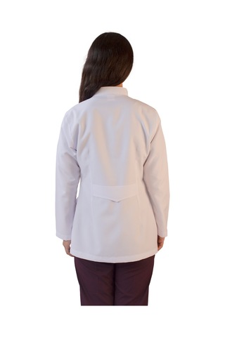 Vayteks Hakim Yaka Ceket Boy Beyaz Kadın Doktor Öğretmen Laboratuvar Önlüğü