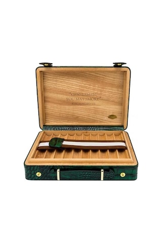 Lubinski Deri Croco Humidor El Çantası Puro Kutusu 18's Antrasit Lb-624