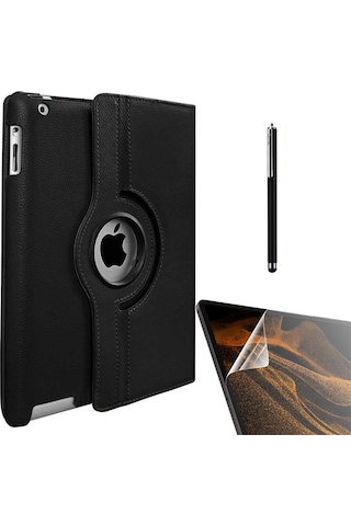 Apple Uyumlu iPad, 9.7 2017 Kılıf Kapaklı Standlı 360 Dönebilen Koruma Dn22 Nano Kalem