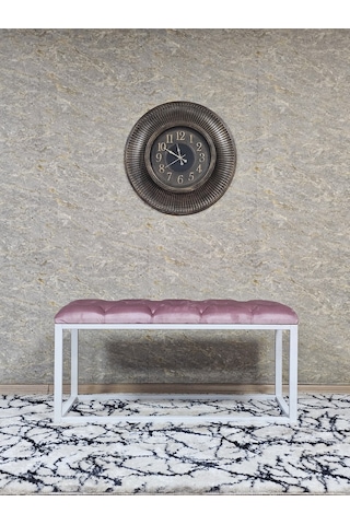 Zafir Beyaz Boyalı Diktörtgen 100 Cm X 40 Cm Oturak Puf - Bench - Makyaj Oturağı - Oturak Pembe