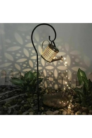 Güneş Enerjili Çeşme Işığı, Sulama Kabı Ve Standlı Led Işık Dizisi, Patio Çim Aydınlatması İçin Yıldızlı Duş Sanatı Peri Işığı 82 Cm