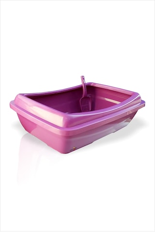 M3 Decorium Dev Büyük Bordo Kürekli Kedi Kum Havuzu Kabı Tuvaleti 67 x 47 x 19 CM