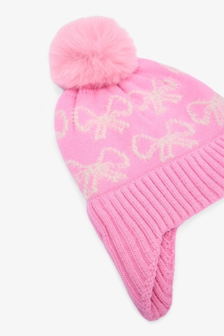 Penti Pembe Kız Çocuk Çizgili Fiyonklu Bere Pyq6l59425sk-72 Pembe
