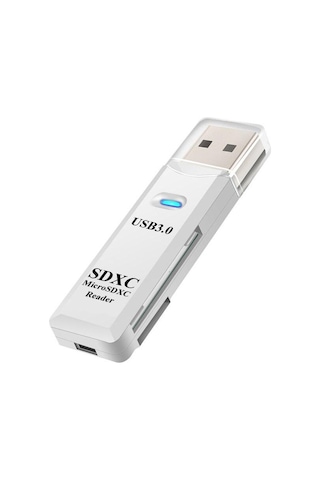 Beyaz Fonken Usb Kart Okuyucu 3.0 Tf Sd Kart Okuyucu 2 İn1 Kart Okuyucu Adaptörü Pc Dizüstü Akıllı Hafıza Kartı Okuyucu Microsdxc Rider Adaptörü