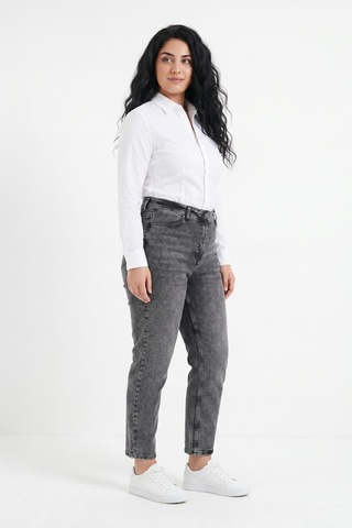 Dekploy Kadın Yüksek Bel Mom Fit Jean Pantolon Bgl-st05450 Füme