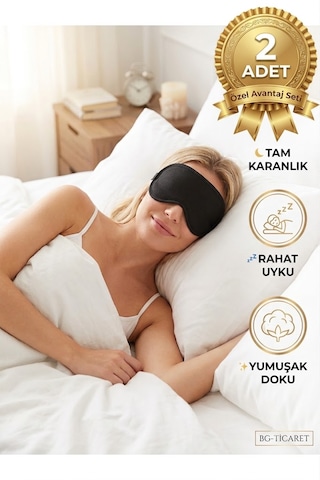 Ankaflex 2 Adet Uyku Göz Bandı Işık Geçirmez Uyku Maskesi Seyahat Dinlenme Ve Meditasyon İçin Siyah