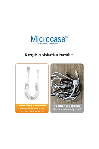Type-c Spiral Tasarım Usb Şarj Ve Data Kablosu 1m Beyaz - Al3999