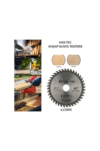 115 Mm Ahşap & Sunta Kesici Testere T.c.t Saw Blade Ø115x1.6x22.23 Mm 40t