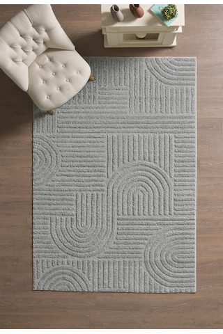 İskandinav Dokuma Bukleli Gri Jüt Taban Halı Salon Mutfak Koridor Yolluk Modern Halı