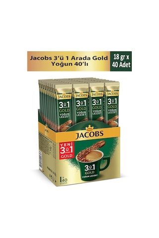 Jacobs 3 ü 1 Arada Gold Yoğun ve Yumuşak Kahve Seti 6'lı Set