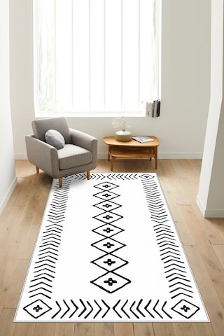 West Home Dijital Baskı Yıkanabilir Kaymaz Taban Salon Halısı Mutfak Halısı Yolluk Ve Banyo Paspası Wh 375 White