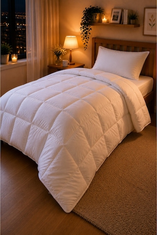 HİG HOME LuxeSleep Tek Kişilik Microfiber Yorgan – Sıcacık Ultra Yumuşak Kuş Tüyü Hissi