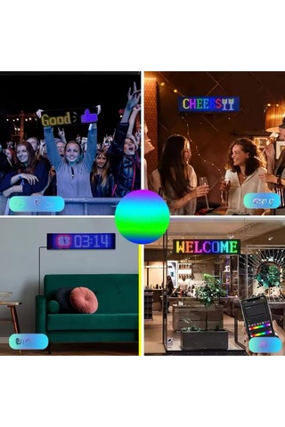 Led Matrix Bluetooth Bağlantılı Araç Camına Uygun Pixsel Görünümlü 16x96