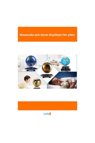 Manyetik Dünya Küre Işıklı Modern Dekoratif 6 İnç Diğer