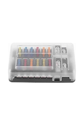 Led Uyarı Işıklı 12 Yollu Bıçak Sigorta Kutusu - Pbt Blok Sigorta Tablosu Ve Etiket Seti Oto, Karavan, Tekne Uyumlu