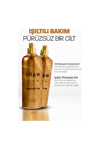 Uraw Radiance Oil Saç ve Vücut İçin Nem Parlaklık ve Işıltı Veren Bakım Yağı 125 ML