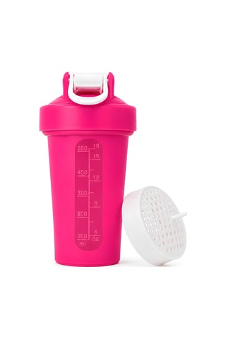 Gym Shaker 550 Ml Ölçekli Ve Sızdırmaz Kapaklı Protein Shaker 2'li Set Pembe+mavi Pembe-mavi