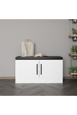 Minar Kale Ayakkabılık Minderli Beyaz Beyaz