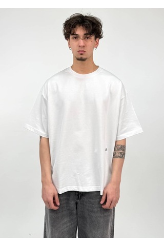 Zaee À Propos Minimal Baskılı Oversize Tişört Beyaz