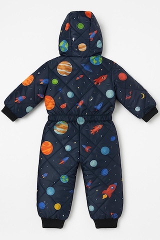 Freemen Bebek Astronot Tulum Kapüşonlu Ve Kürklü Lacivert