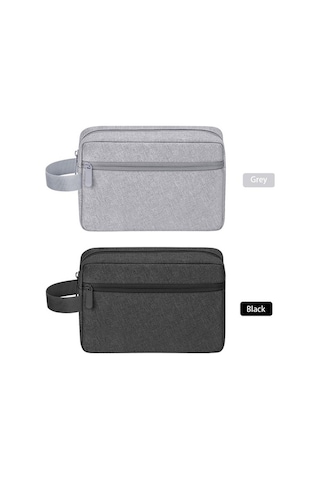 Besthome1 Seyahat Eşyası Düzenleyici Gri Çanta - 21.5x8.5x15cm, Usb Kablo & Kozmetik Saklama, Gri