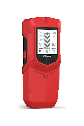 Aubyhe Kırmızı Duvar Tarayıcı, 6 Fonksiyonlu Metal/çelik/ Elektrik Teli Dedektörü, Yüksek Hassasiyetli, Pil Yok