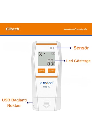 Elitech Tlog 10 Sıcaklık Kaydedici Datalogger Otomatik Pdf Rapor 0