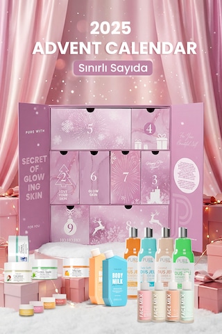 Advent Calendar 2025 Bakım Seti Duş Jeli, Body Milk, Face Milk, Scrub, Dudak Peelingi ,yılbaşı Mango